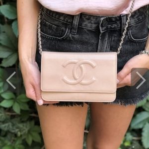 Chanel classic timeless wallet on chain